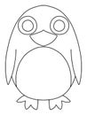 Chubby penguin coloring page for kids stock vector illustration