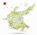 Chubu Map. Map of Japan Prefecture Royalty Free Stock Photo