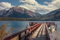 Chucao port on Menendez lake, Larches National Park , Argentina Royalty Free Stock Photo