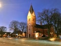 The chuch - nightshot  in the Herning,Denmark Royalty Free Stock Photo
