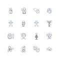 Chuckleheads line icons collection. Pranksters, Goofballs, Jesters, Clowns, Buffoons, Fools, Caperers vector and linear