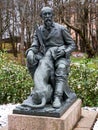 Monument to Nekrasov and his hunting dog, N.A. Nekrasov, Chudovo Novgorod region