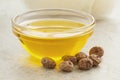 Chufa oil and nuts Royalty Free Stock Photo