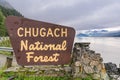 Chugach National Forest sign near Seward Alaska Royalty Free Stock Photo