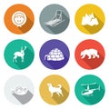 Chukchi and the Far North Icons Set. Vector Illustration.