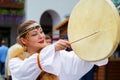 Chukchi woman with a shaman drum.