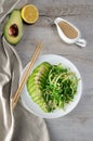 Salad chukka with cucumber and avocado