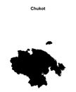 Chukot outline map Royalty Free Stock Photo