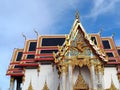 Chulamanee Temple church on sky background is Buddhist temple Samut Songkhram province. Landmarks Thailand Royalty Free Stock Photo