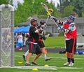 Chumash Lacrosse shot on goal Royalty Free Stock Photo