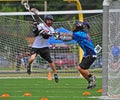 Chumash Lacrosse Shot on goal Royalty Free Stock Photo