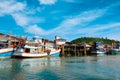 Chumphon, Thailand - 9 February 2014: Fishing boats at the coastal fishing villages. Preparation sea fishing