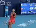 Chun-Mei Ji (CHN) celebrates a point