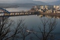 Chuncheon cityscape and panoramic view of Soyang River and buildings during winter evening at Chuncheon , South Korea : 11