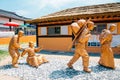 Korean traditional house and historical statue in Chuncheon, Korea Royalty Free Stock Photo