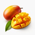 Vibrant Mango Product Photography On White Background