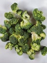 Chunked of broccoli for photography purposes as food background