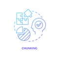 Chunking memorization technique blue gradient concept icon
