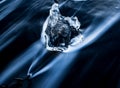 Chunks of crystal clear ice create abstract designs