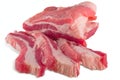 Chunks of fresh bacon