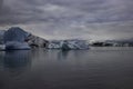Glacier Ice Chunks Float Through Lagoon