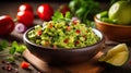 chunks guacamole avocado background