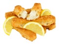 Chunky Breadcrumb Coated Cod Fish Fingers Royalty Free Stock Photo