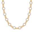 Chunky chain golden metallic necklace or bracelet with diamonds.