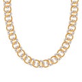 Chunky chain golden metallic necklace or bracelet with diamonds.