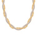 Chunky chain golden metallic necklace or bracelet with diamonds.