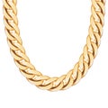 Chunky chain golden metallic necklace or bracelet Royalty Free Stock Photo