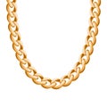 Chunky chain golden metallic necklace or bracelet Royalty Free Stock Photo