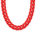 Chunky chain plastic red necklace or bracelet Royalty Free Stock Photo