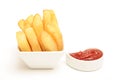 Chunky chips and sauce Royalty Free Stock Photo