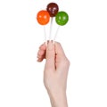 Chupa Chups candy in hand Royalty Free Stock Photo