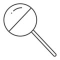 Chupa Chups thin line icon. Sweet round lollipop illustration isolated on white. Chupa Chups yummy candy lollipop for