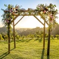 Chuppah with flowers on a Jewish wedding