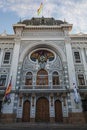 Chuquisaca Governorship Palace at Plaza 25 de Mayo Square in Sucre Royalty Free Stock Photo