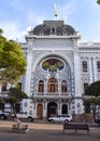 The Chuquisaca Governorship Palace in Plaza 25 de Mayo Square, Sucre, Bolivia Royalty Free Stock Photo