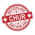 Chur, Switzerland, stamp vector illustration, on a white background