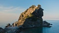 The church of Agios Ioannis Kastri on a rock at sunset, famous from Mamma Mia movie scenes, Skopelos Island
