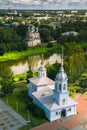 Church of Alexander Nevsky in Vologda top view soft light. Russia landmark