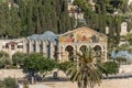 Church of all nations,  or Basilica of the Agony,  a Roman Catholic church located on the Mount of Olives in Jerusalem, next to Royalty Free Stock Photo