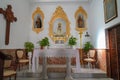 Church alter Ermita de Santa Ana in the historic Spanish white village pueblo blanco of Mijas Pueblo, Spain