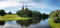 Church in Anyksciai city and river Sventoji Royalty Free Stock Photo