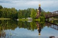 Orthodox Church consecrated in honor of the Apostle Andrew, a temple on a small island in the middle of the Vuoksa River, August 2