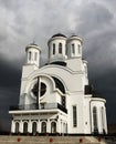 Church and approaching storm