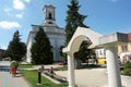 Church and arch in Poprad, Slovakia.