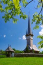 The Church of the Archangels Michael and Gabriel from Plopis village, Maramures county, Romania. Royalty Free Stock Photo