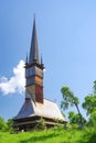 The wooden Church of the Archangels Michael and Gabriel in Surdesti village, Maramures county, Romania. Royalty Free Stock Photo